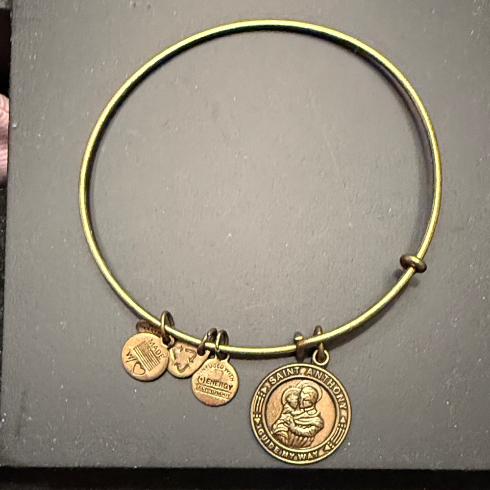 Alex and Ani Gold Saint Anthony Charm Bracelet